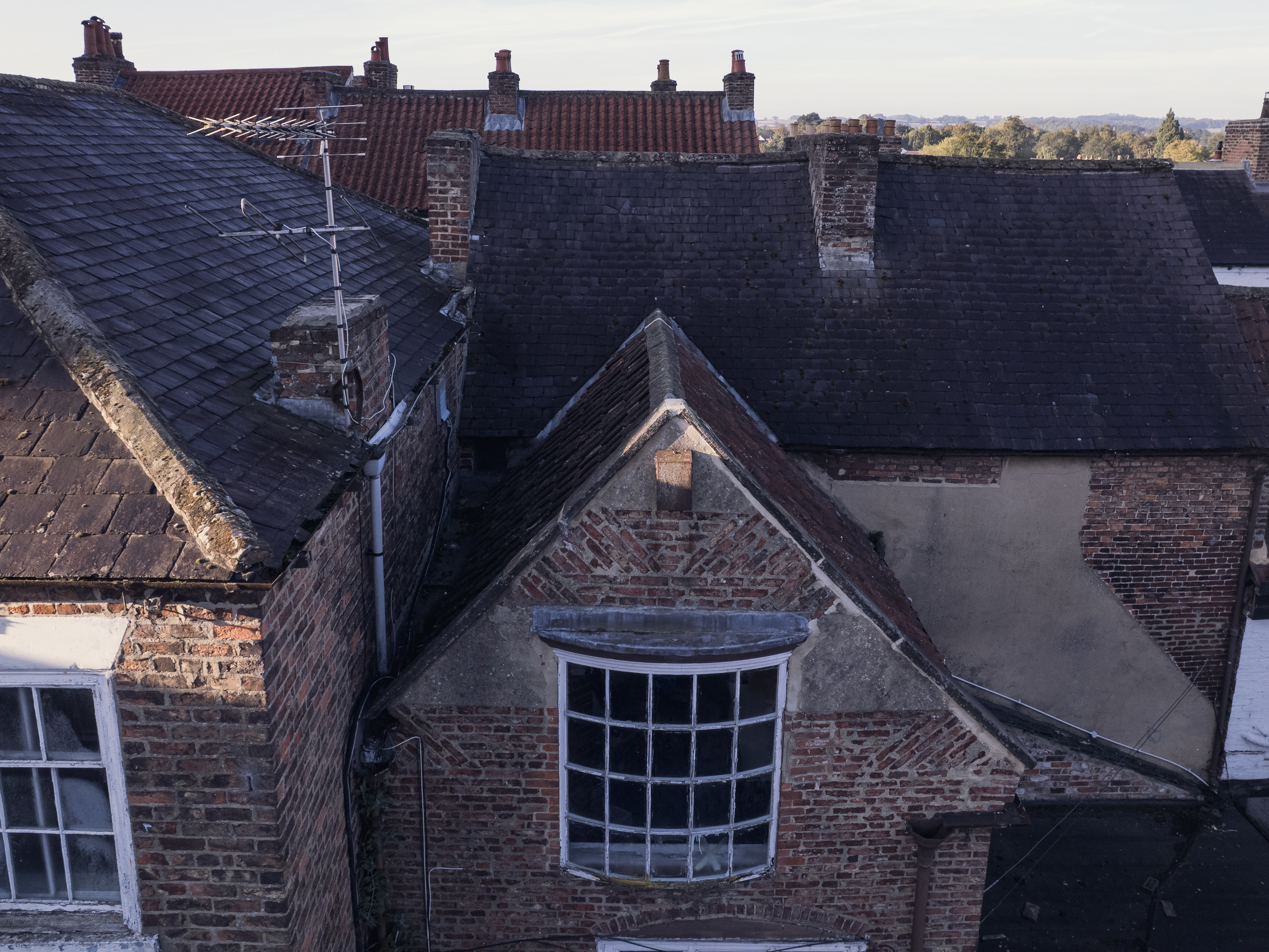 Ongoing maintenance programme on a listed building in Ripon, making safe an ageing roof structure