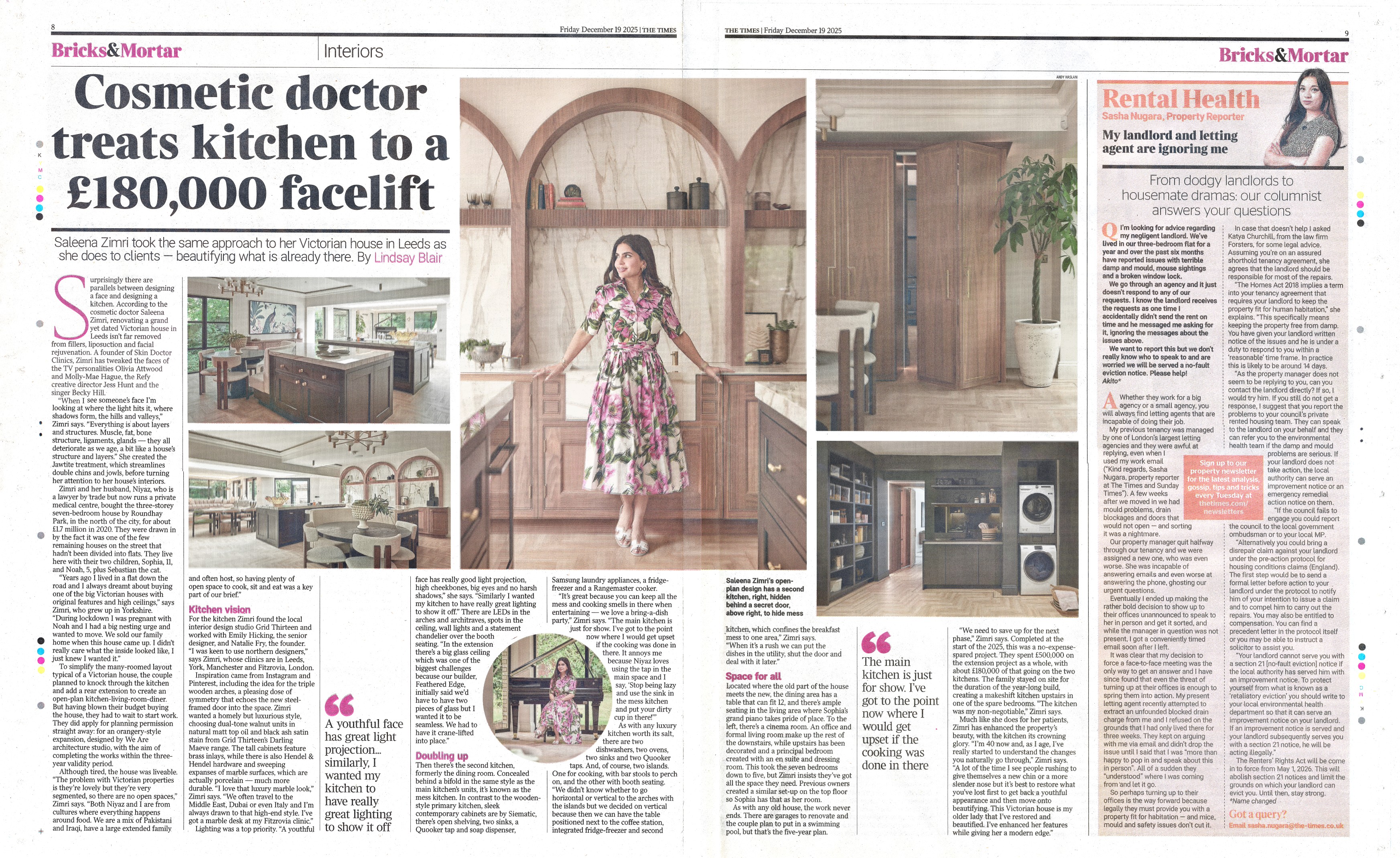 The Times Bricks & Mortar spread, 19 December 2025, featuring the Roundhay Victorian house extension designed by we are _ architecture